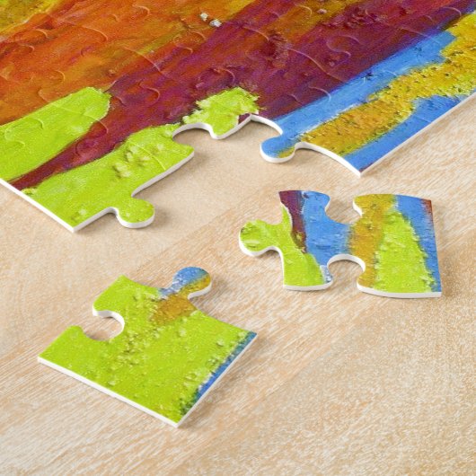 Abstrakt Art Regenbogenstreifen malen Tropfen Puzzle (Seite)