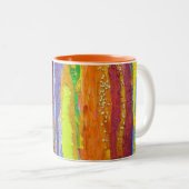 Abstrakt Art Regenbogenstreifen malen Tropfen Zweifarbige Tasse (VorderseiteRechts)