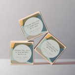 Abstrakt Art Sage Aquamarine Custom Wedding Vielen Quadratischer Aufkleber<br><div class="desc">Moderne Abstrakte Kunstformen Grüne Seite Aquamarin Einzigartige Brauerei Dank Square Sticker</div>