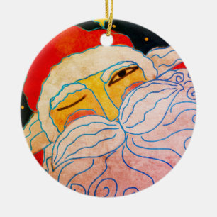Abstrakt Art Santa Claus Keramik Ornament