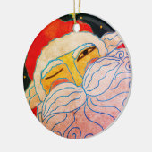 Abstrakt Art Santa Claus Keramik Ornament (Links)
