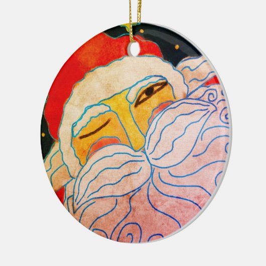 Abstrakt Art Santa Claus Keramik Ornament (Links)