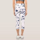 Abstrakt Art Schwarz-weiß Lines Circles Minimalism Capri Leggings (Rückseite)