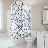 Abstrakt Art Schwarz-weiß Lines Circles Minimalism Duschvorhang (Beispiel)