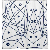 Abstrakt Art Schwarz-weiß Lines Circles Minimalism Duschvorhang (Vorderseite)