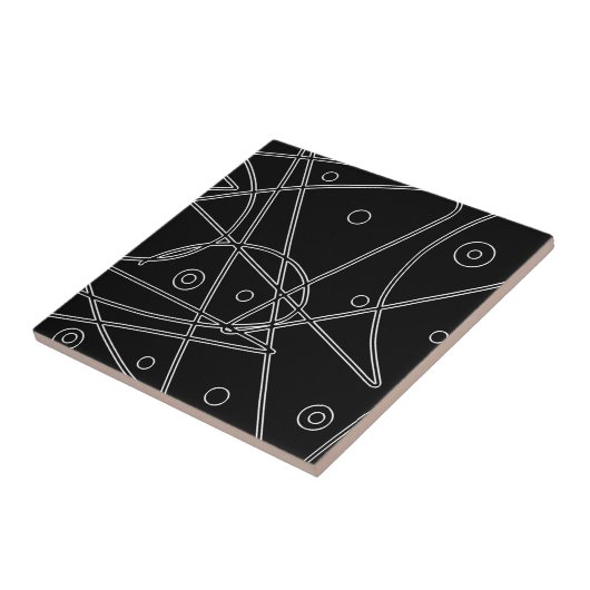 Abstrakt Art Schwarz-weiß Lines Circles Minimalism Fliese (Seite)