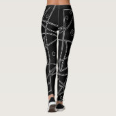 Abstrakt Art Schwarz-weiß Lines Circles Minimalism Leggings (Rückseite)