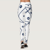 Abstrakt Art Schwarz-weiß Lines Circles Minimalism Leggings (Rückseite)
