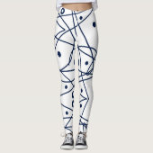 Abstrakt Art Schwarz-weiß Lines Circles Minimalism Leggings (Vorderseite)