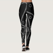 Abstrakt Art Schwarz-weiß Lines Circles Minimalism Leggings (Rückseite)