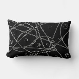 Abstrakt Art Schwarz-weiß Lines Circles Minimalism Lendenkissen