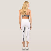 Abstrakt Art Schwarz-weiß Lines Minimalismus Capri Leggings (Rückseite)