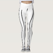 Abstrakt Art Schwarz-weiß Lines Minimalismus Leggings (Vorderseite)