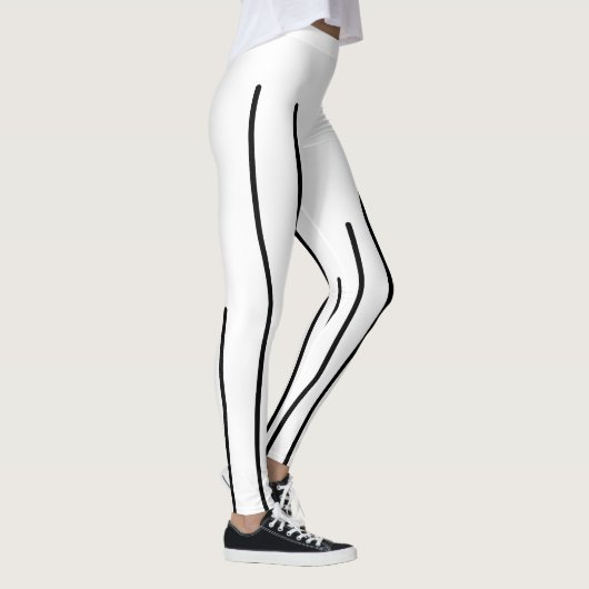 Abstrakt Art Schwarz-weiß Lines Minimalismus Leggings (Rechts)