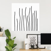 Abstrakt Art Schwarz-weiß Lines Minimalismus Poster (Heimbüro)