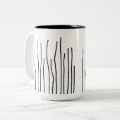 Abstrakt Art Schwarz-weiß Lines Minimalismus Zweifarbige Tasse (Vorderseite Links)