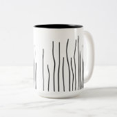 Abstrakt Art Schwarz-weiß Lines Minimalismus Zweifarbige Tasse (VorderseiteRechts)