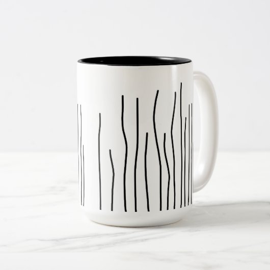 Abstrakt Art Schwarz-weiß Lines Minimalismus Zweifarbige Tasse (VorderseiteRechts)
