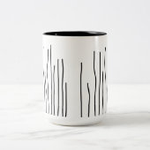 Abstrakt Art Schwarz-weiß Lines Minimalismus Zweifarbige Tasse (Mittel)