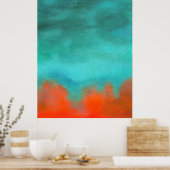 Abstrakt Art Sky Fire Lava Red Orange Türkise Poster (Küche)
