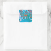 Abstrakt Art Spring Garden Quadratischer Aufkleber (Tasche)