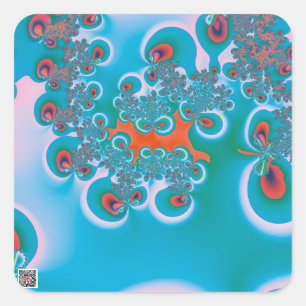 Abstrakt Art Spring Garden Quadratischer Aufkleber