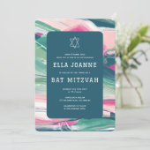 Abstrakt Art Star von David Custom Bar Bat Mitzvah Einladung (Stehend Vorderseite)