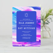 Abstrakt Art Star von David Custom Bar Bat Mitzvah Einladung (Stehend Vorderseite)