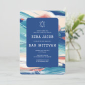 Abstrakt Art Star von David Custom Bar Bat Mitzvah Einladung (Stehend Vorderseite)