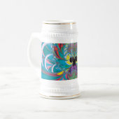 Abstrakt Art Summer Butterfly Bierglas (Vorderseite Links)