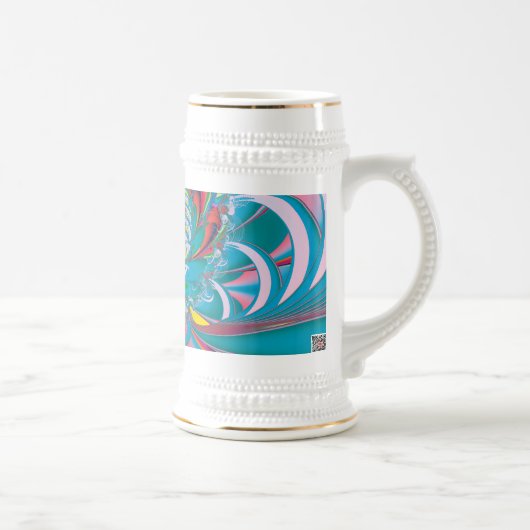 Abstrakt Art Summer Butterfly Bierglas (Rechts)