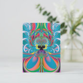 Abstrakt Art Summer Butterfly Postkarte (Stehend Vorderseite)