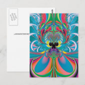 Abstrakt Art Summer Butterfly Postkarte (Vorne/Hinten)