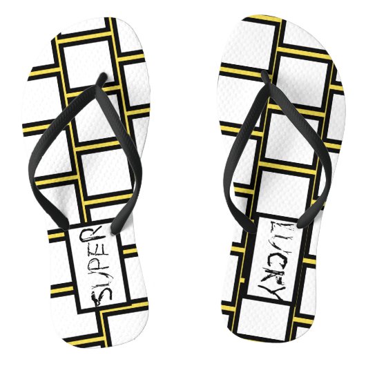Abstrakt Art Super Lucky Blocks Flip Flops Badesandalen (Fußbett)