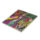 Abstrakt Art Tiles, Nancy mit Blume Fliese (Seite)