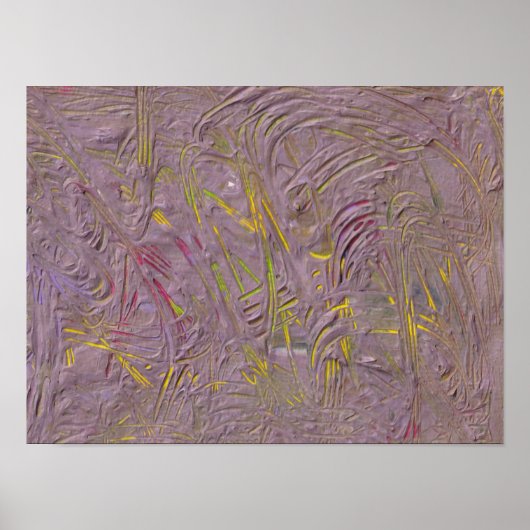 Abstrakt Art Trendy Pink Yellow Green Moderne Poster (Vorne)