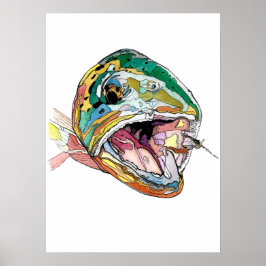 Abstrakt Art Trout Poster