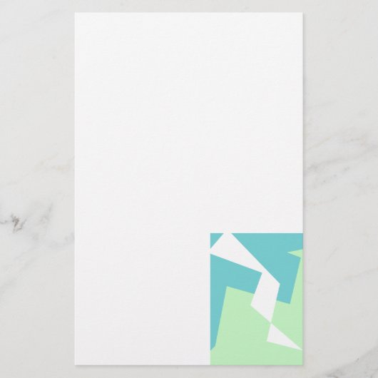 Abstrakt Art Türkis Blue Green Briefpapier (Vorderseite)