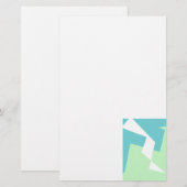 Abstrakt Art Türkis Blue Green Briefpapier (Vorne/Hinten)