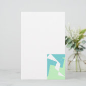 Abstrakt Art Türkis Blue Green Briefpapier (Stehend Vorderseite)