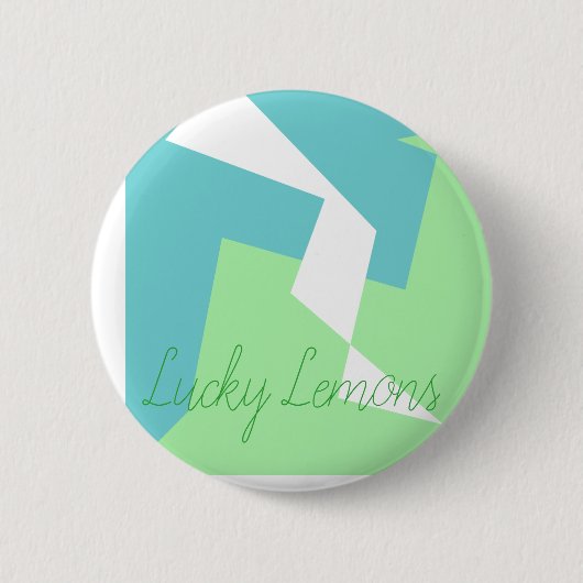 Abstrakt Art Türkis Blue Green Button (Vorderseite)