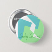 Abstrakt Art Türkis Blue Green Button (Vorne & Hinten)