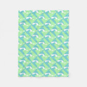 Abstrakt Art Türkis Blue Green Fleecedecke (Vorderseite)