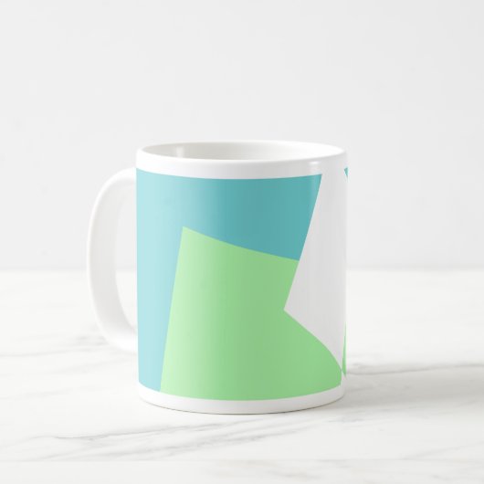 Abstrakt Art Türkis Blue Green Kaffeetasse (Vorderseite Links)
