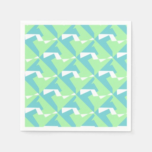 Abstrakt Art Türkis Blue Green Serviette (Vorderseite)
