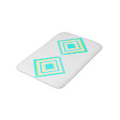 Abstrakt Art Türkis Grün Weiß Badematte (Schrägansicht)