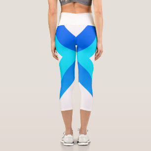 Abstrakt Art Türkis Grün Weiß Capri Leggings