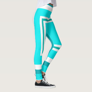 Abstrakt Art Türkis Grün Weiß Leggings