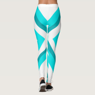 Abstrakt Art Türkis Grün Weiß Leggings
