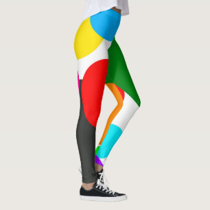 Abstrakt Art Türkis Grün Weiß Leggings